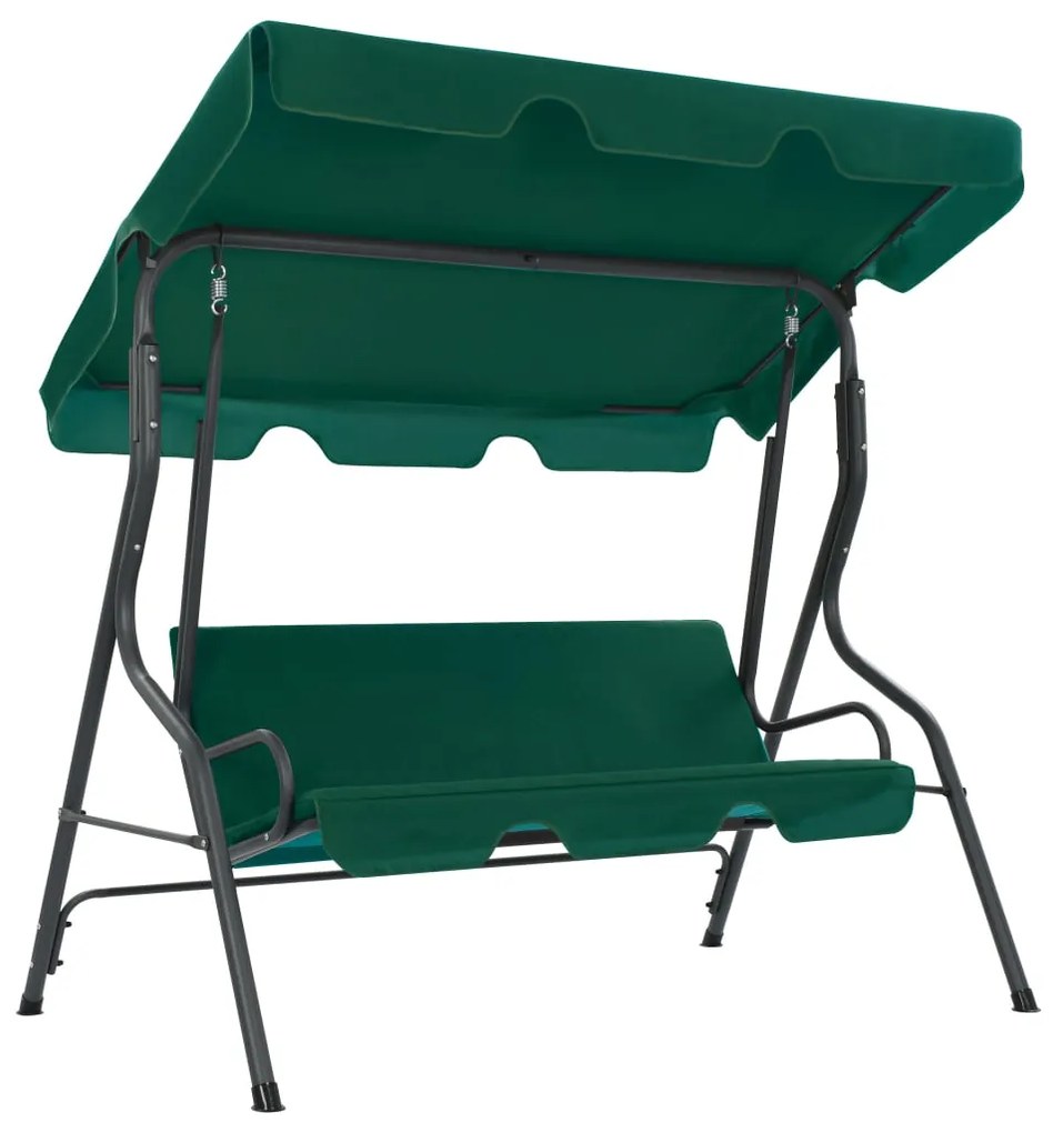 vidaXL Baloiço de jardim 170x110x153 cm tecido verde