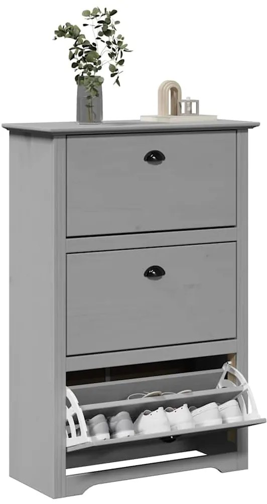 vidaXL Sapateira BODO 80x35x118 cm cinzento