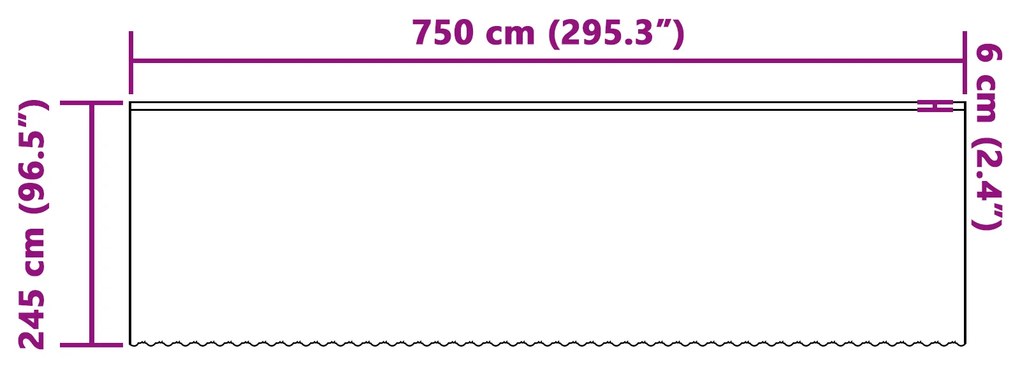 Cortina de Renda com cortinas Branco 750 x 245 cm Poliéster