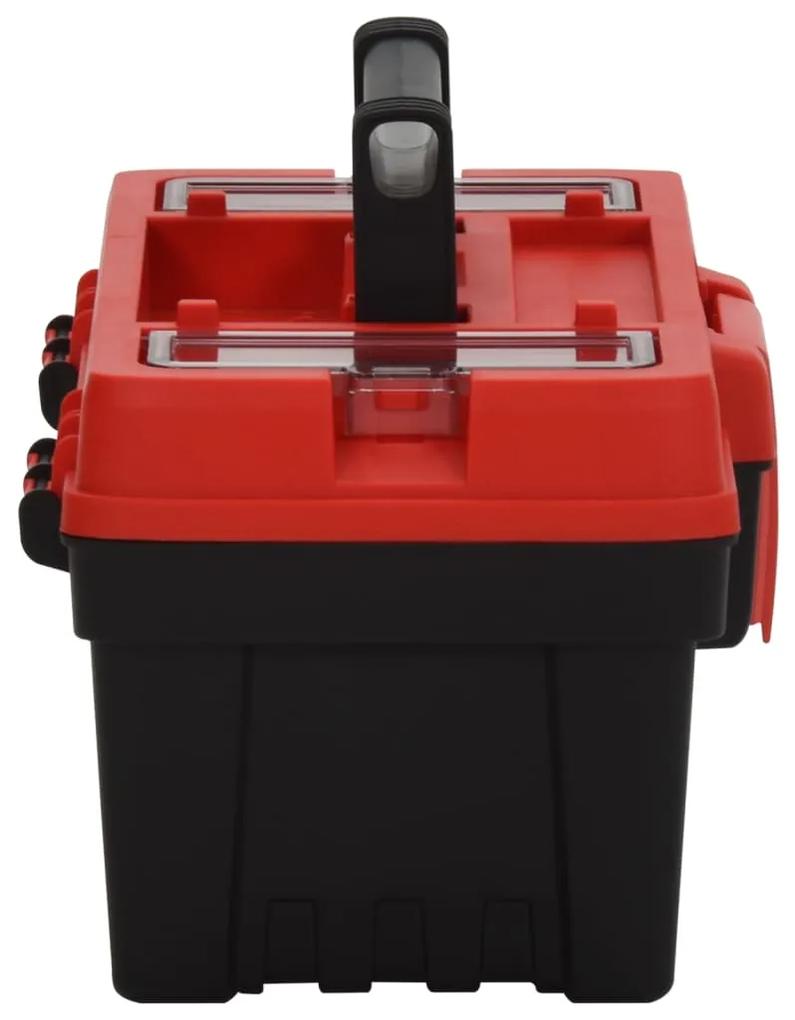 2 pcs conjunto de caixas de ferramentas PP preto/vermelho