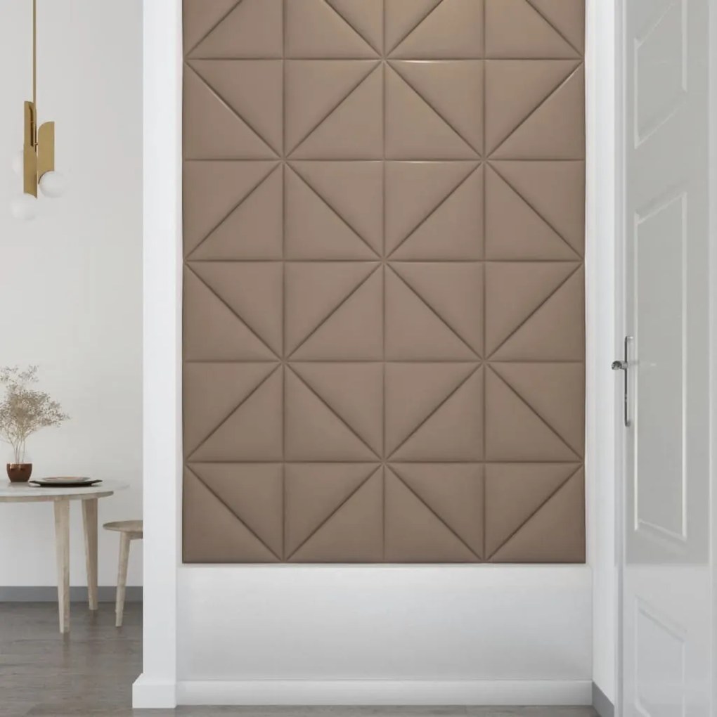 Painel parede 12pcs 30x30cm couro artificial 0,54 m² cappuccino