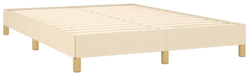 Estrutura de cama 140x190 cm tecido cor creme