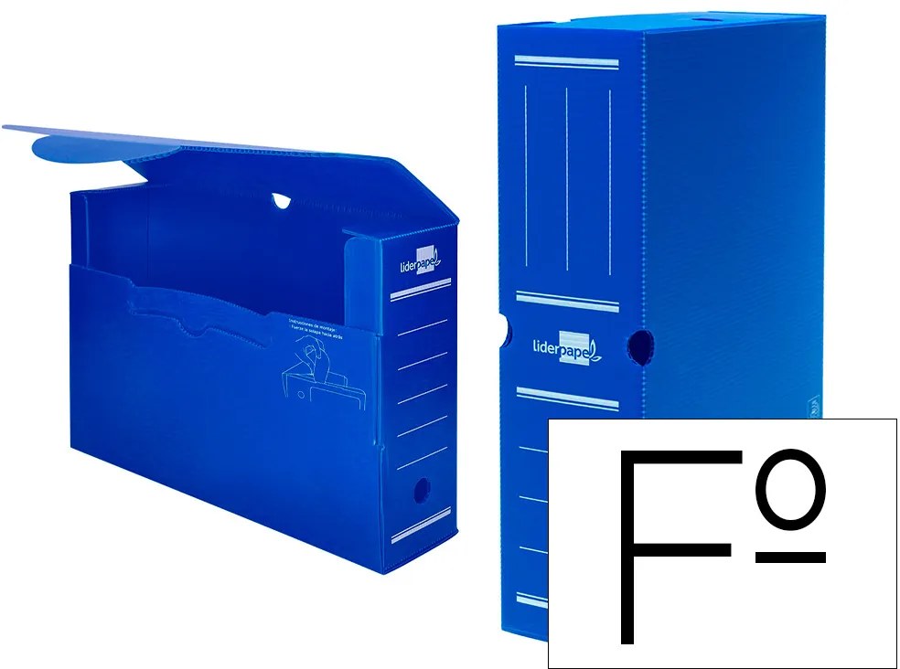 Caixa para Arquivo Morto Liderpapel em Polipropileno Azul Formato 360x260x100 mm