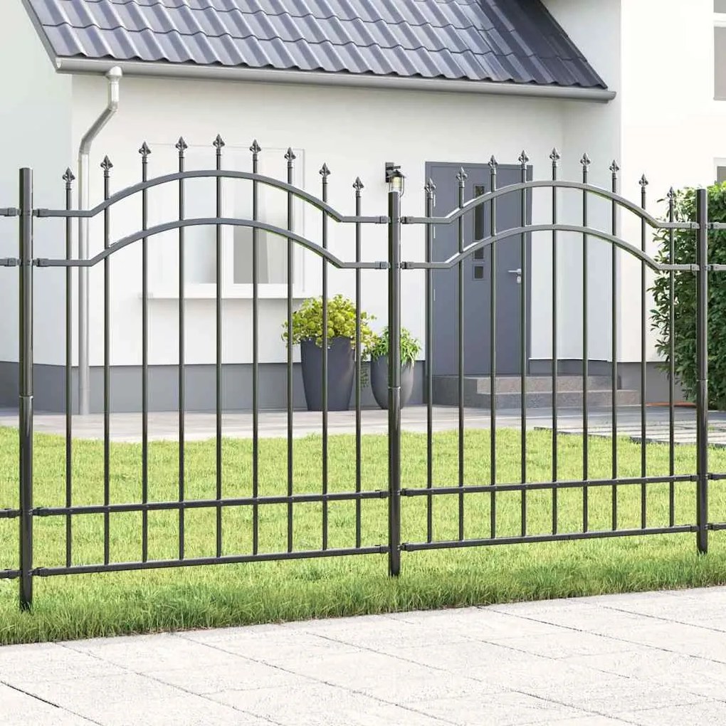 vidaXL Cerca para Jardim Cinzeto 215 cm Aço com Revestimento em Pó