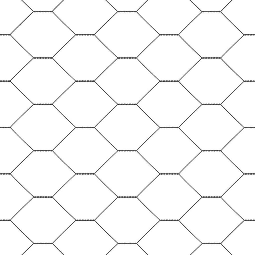 Cerca Hexagonal vidaXL Cinza 0.8x100 m Aço
