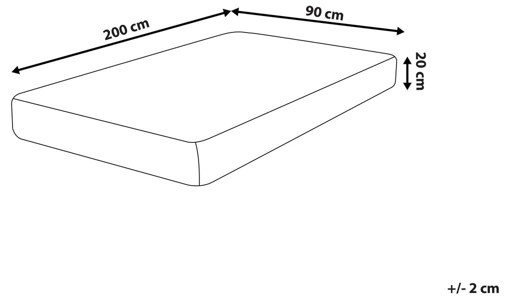 Colchão de espuma viscoelástica com capa removível 90 x 200 cm ALLURE Beliani