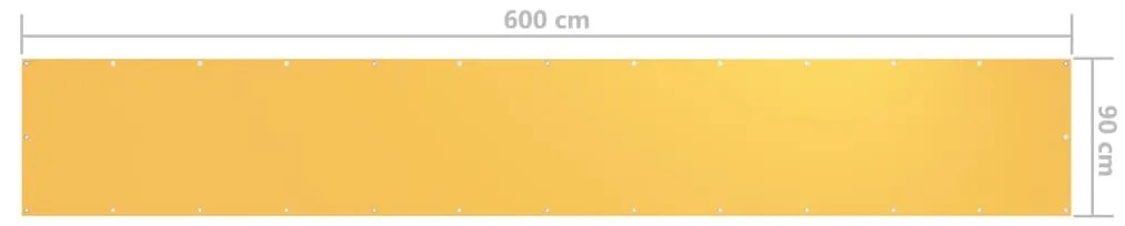 Tela de varanda 90x600 cm tecido Oxford amarelo