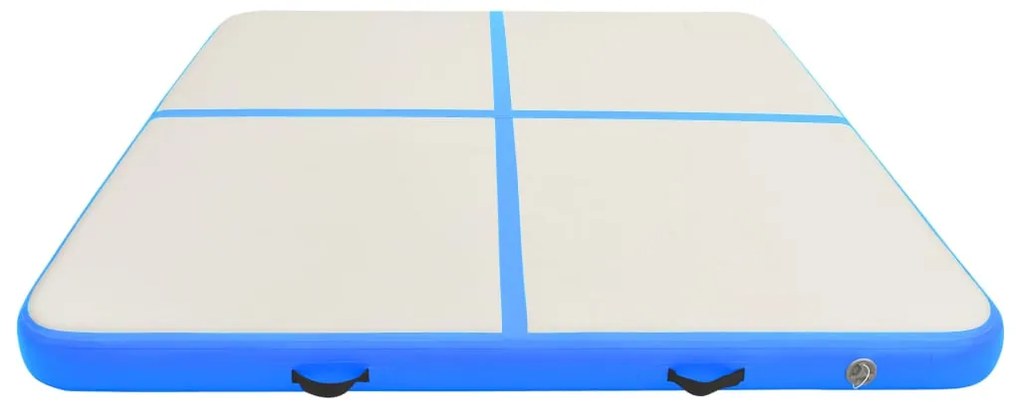 Colchão de ginástica insuflável c/ bomba 200x200x15 cm PVC azul
