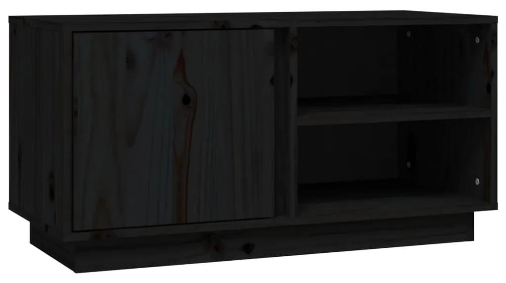Móvel de TV 80x35x40,5 cm madeira de pinho maciça preto