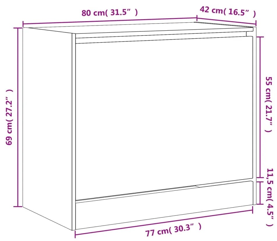 Sapateira 80x42x69 cm derivados de madeira branco