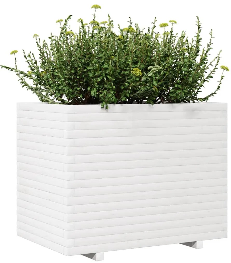 Vaso/floreira de jardim 90x60x72 cm pinho maciço branco