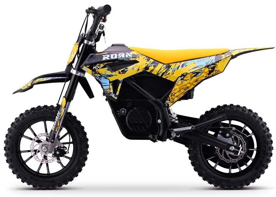 Mini moto elétrica para crianças 550W ROAN RXF até 25 km/h Com Limitador (24V-12AH) 10/10 Amarela