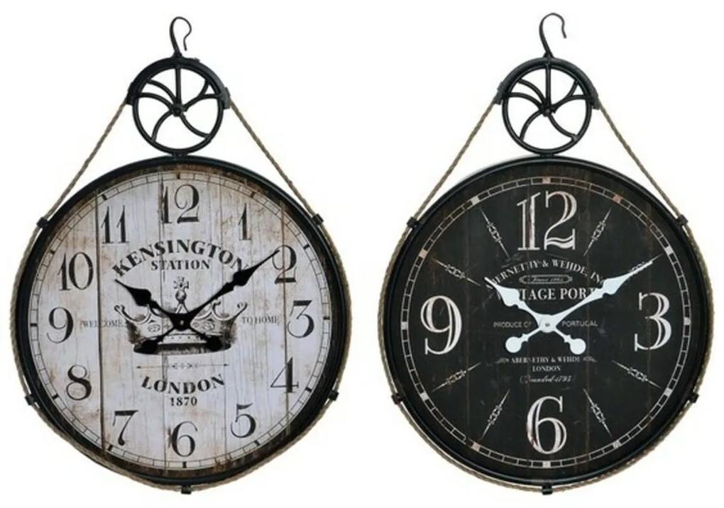 Relógio de Parede DKD Home Decor Madeira Metal (2 pcs) (50 x 4 x 71 cm)