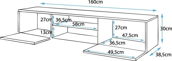Mueble TV modelo Tenon (160 cm) en blanco