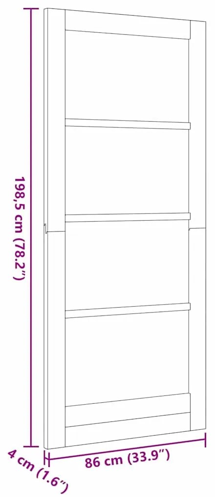 Porta Interior com Vidro "ORKDAL" Branca 86x198,5x4 cm