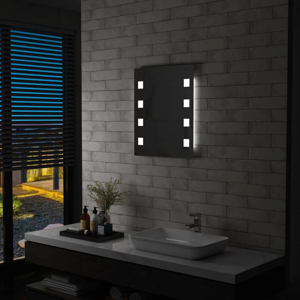 vidaXL Espelho de parede LED para casa de banho 50x60 cm