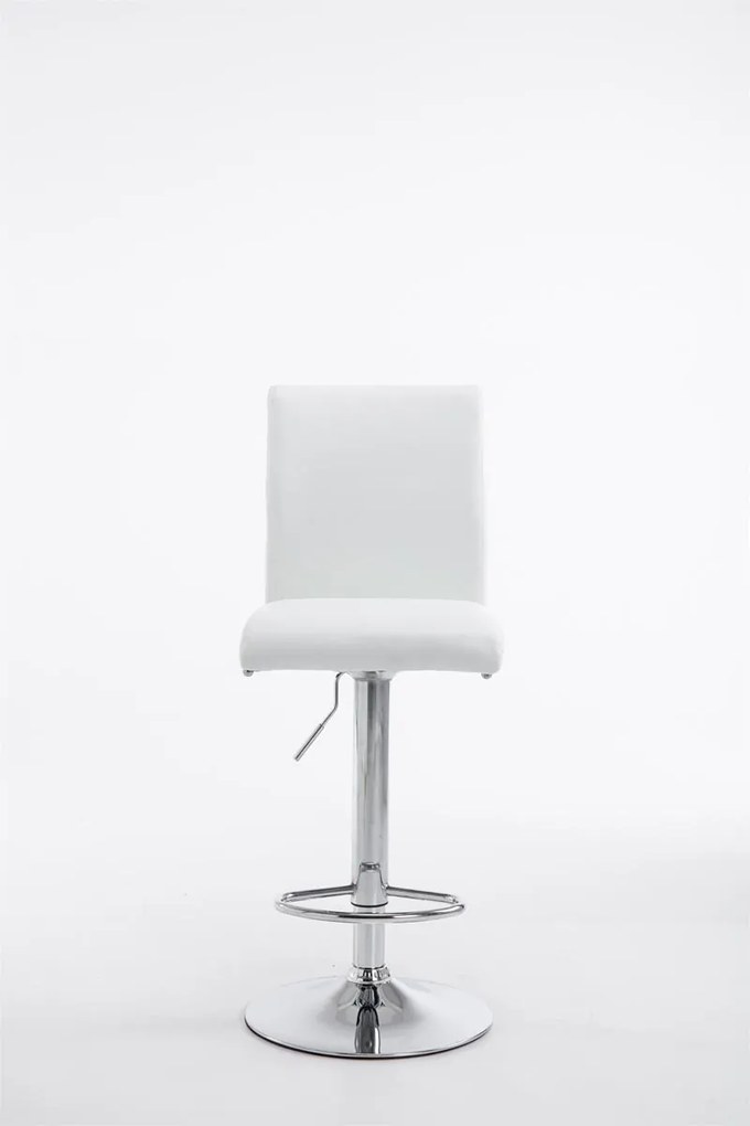 Banco de bar Köln em couro sintético 38,5 x 95-115 x 47 cm Branco