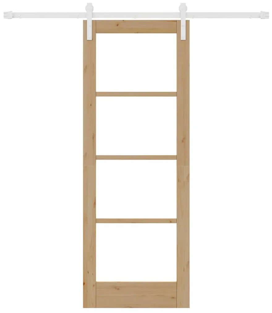 Porta Deslizante com Conjunto de Ferragens "ORKDAL" Madeira Sólida &amp; V