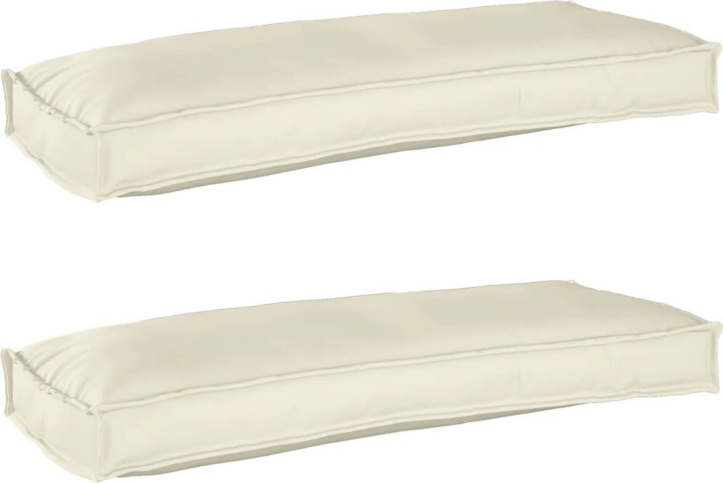 vidaXL Conjunto de Almofadas para Palete 2 pcs Creme 100 x 40 x 8 cm
