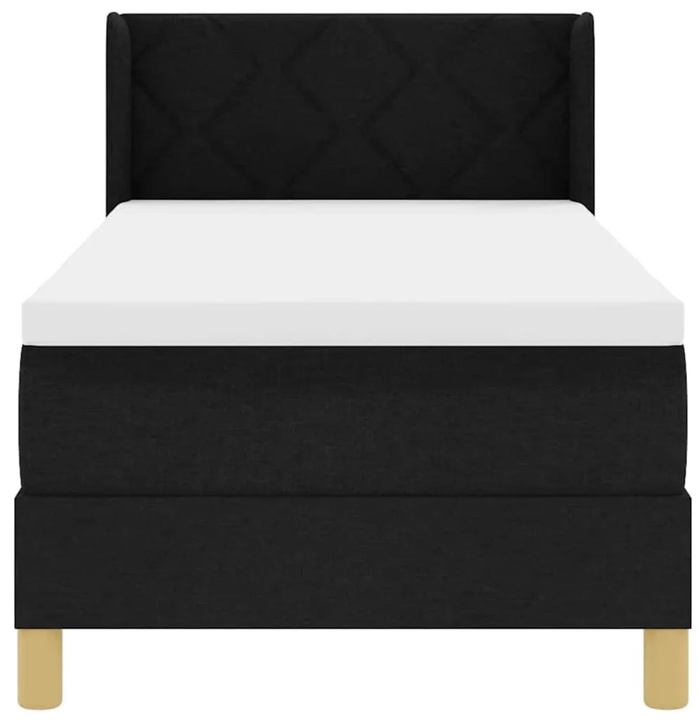 Cama Box Preto e Branco e Preto 80 x 200 cm tecido