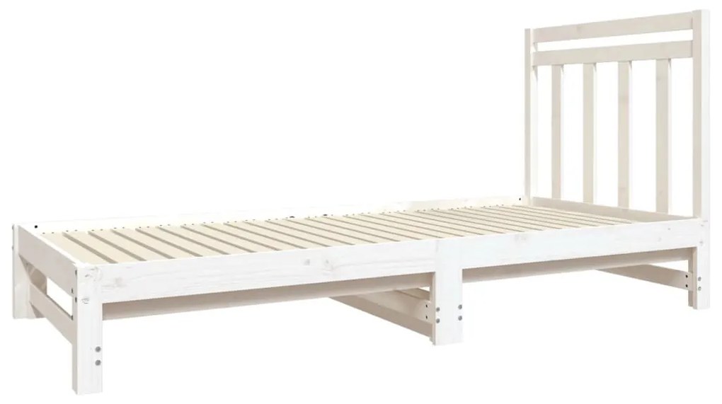 Estrutura sofá-cama de puxar 2x(90x190) cm pinho maciço branco