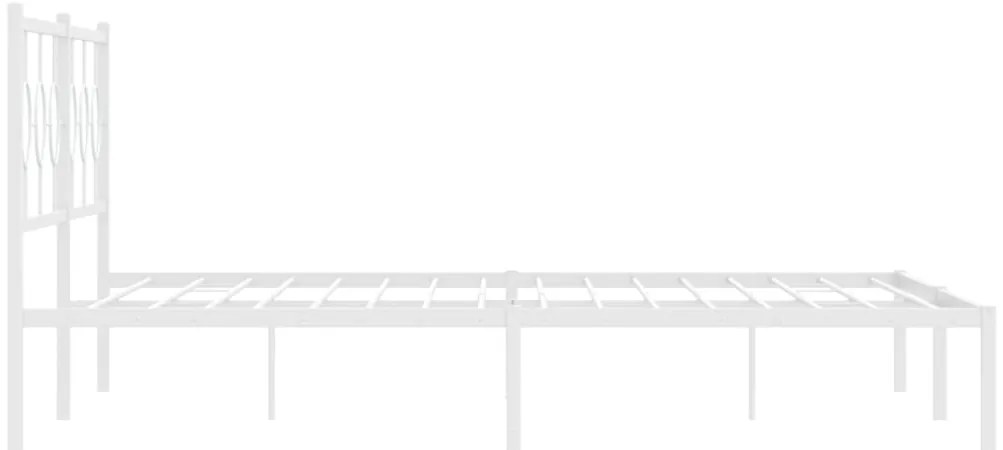 Estrutura de cama com cabeceira 193x203 cm metal branco