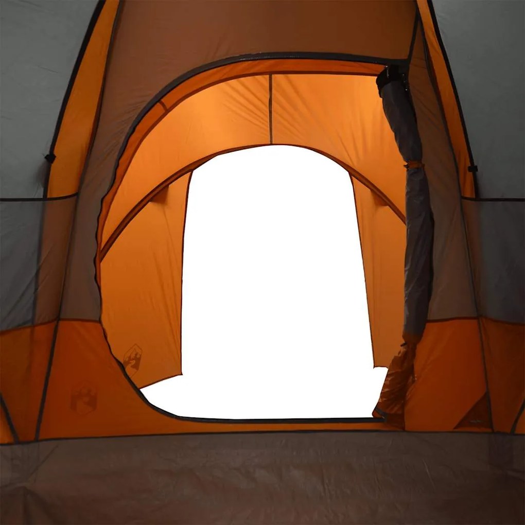 Tenda familiar cúpula para 6 pessoas impermeável cinza/laranja