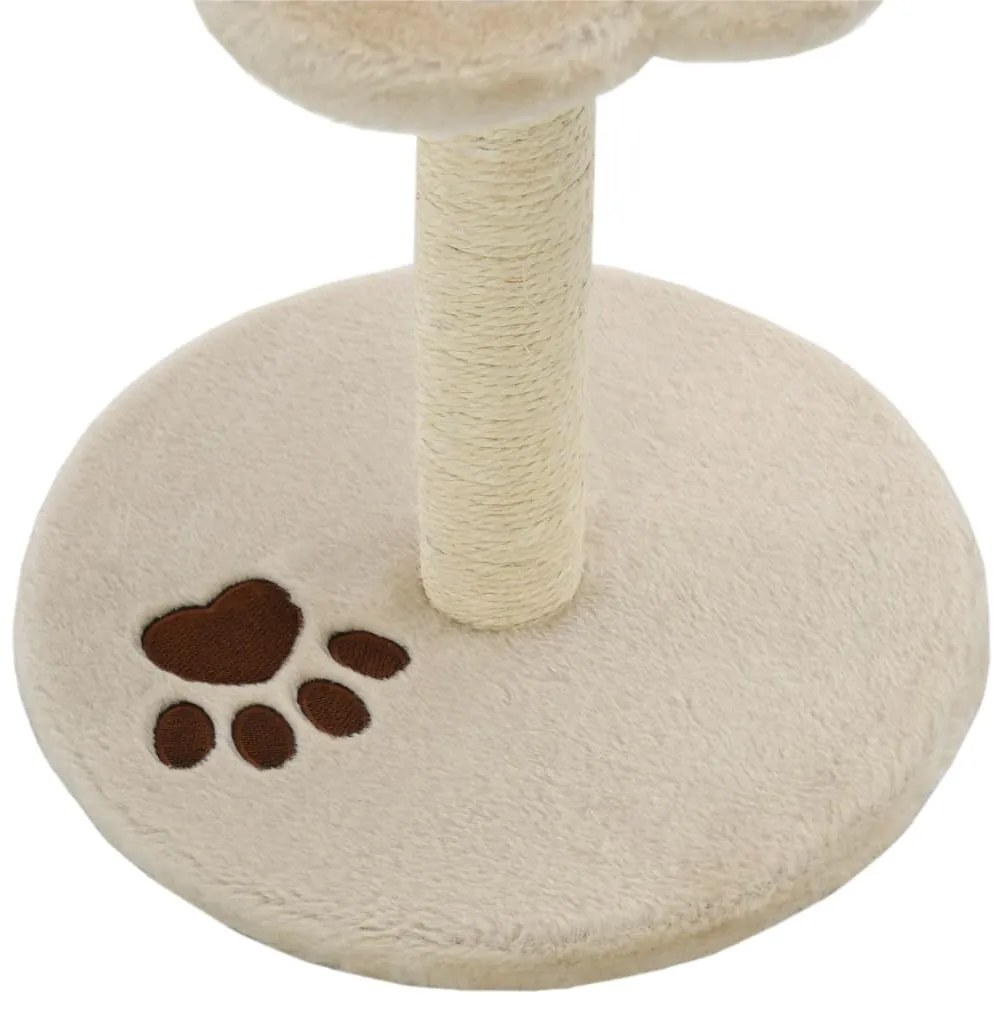 Árvore p/ gatos c/postes arranhadores sisal 40 cm bege/castanho