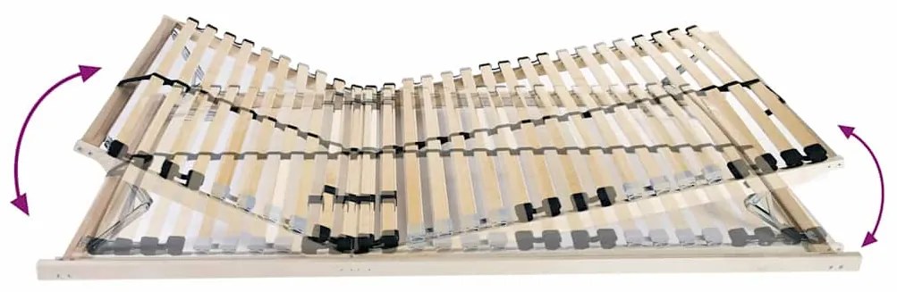 Base de ripas com cabeceira Manual Marrom, Preto e Cinza 140 x 190 cm