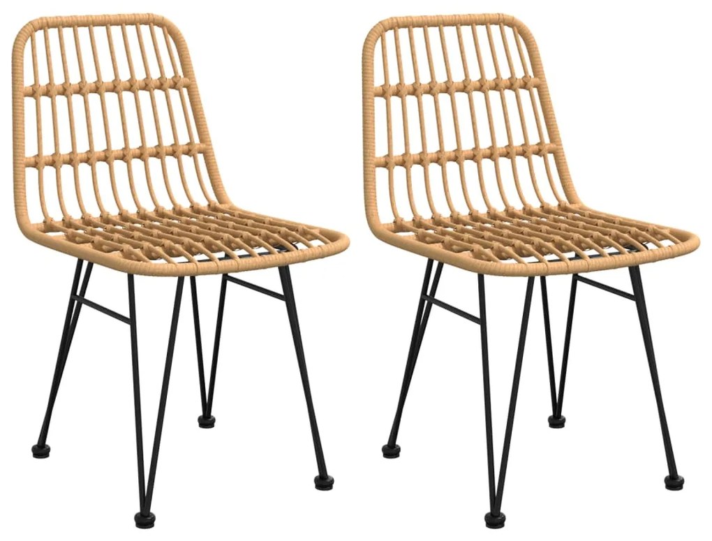 3 pcs conjunto de jantar para jardim vime PE