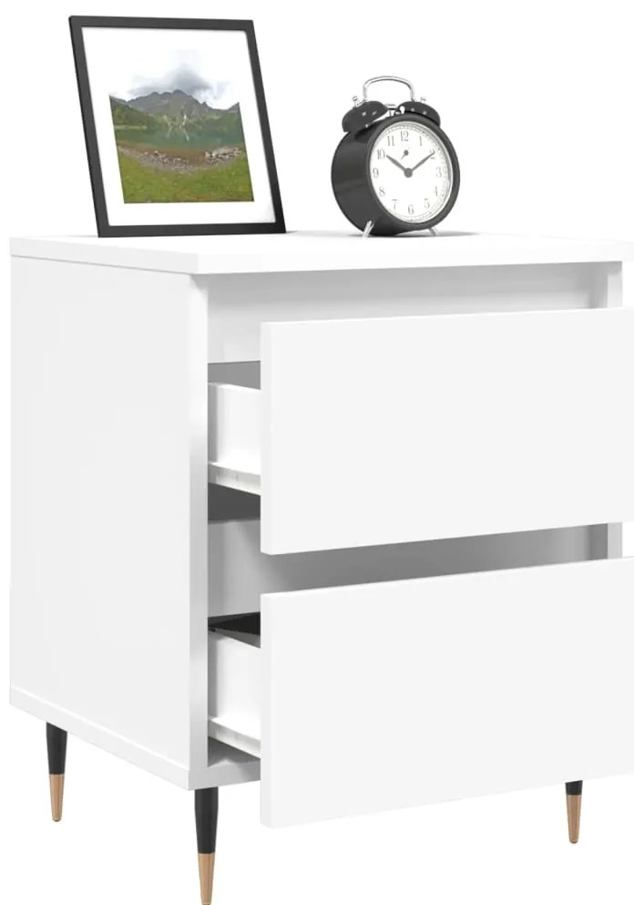 Mesa de cabeceira 40x35x50 cm derivados de madeira branco
