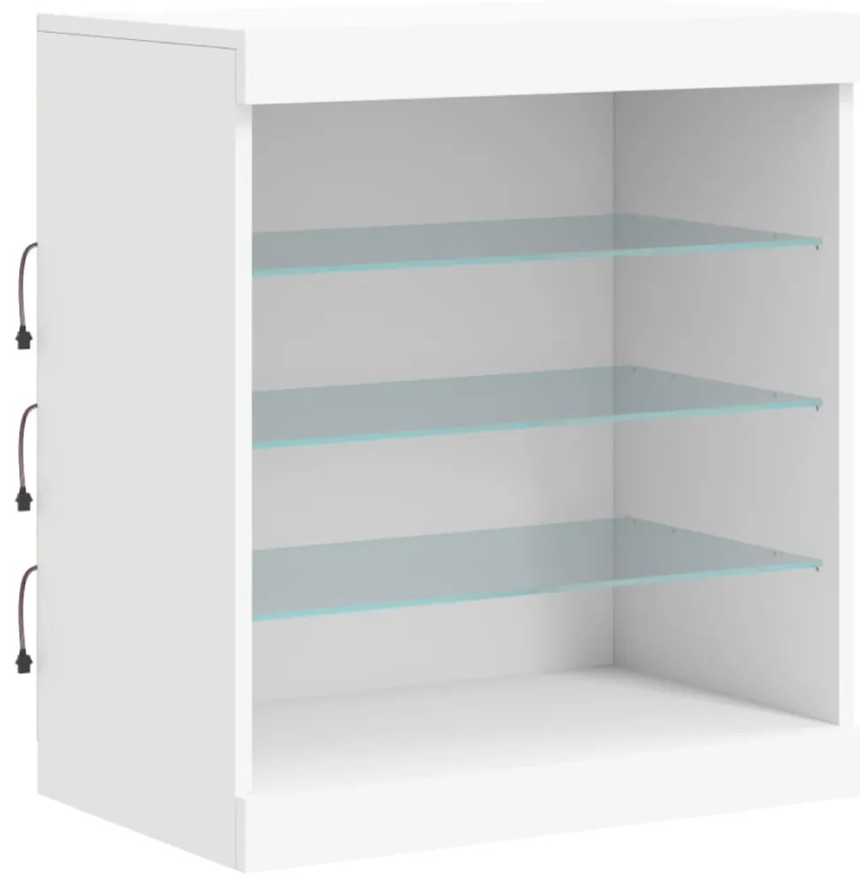 Aparador com luzes LED 142,5x37x67 cm branco