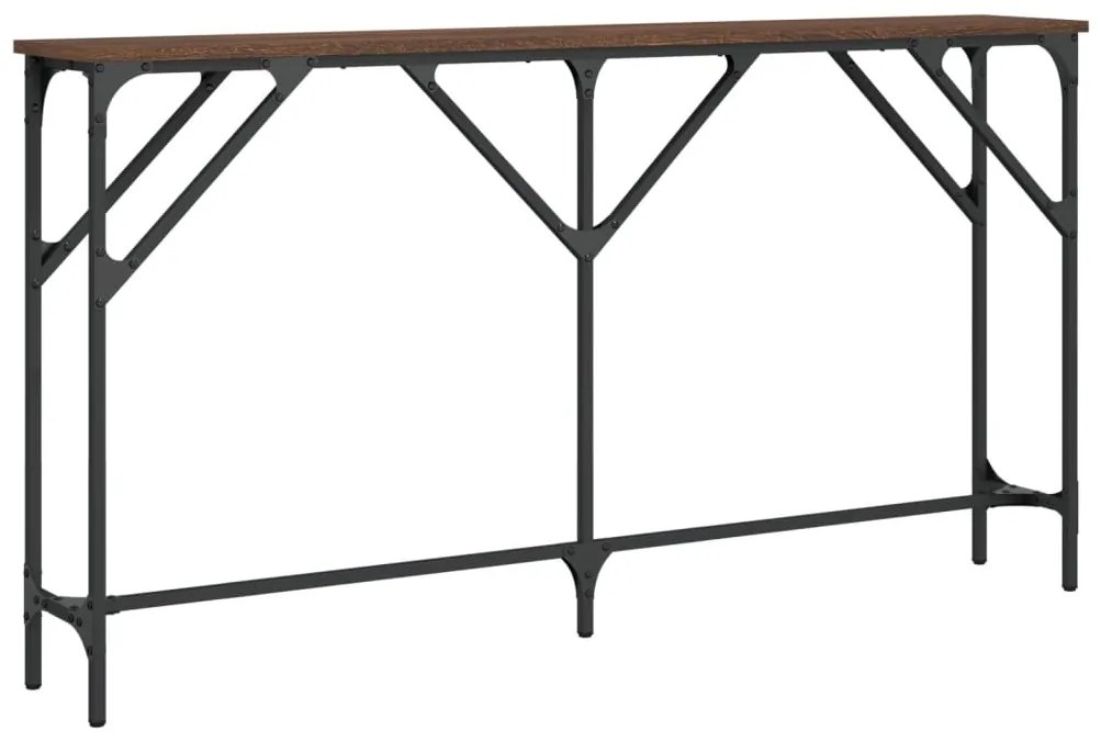 Mesa consola 140x23x75 cm derivados madeira carvalho castanho