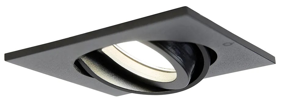 LED Foco embutido inteligente preto ajustável com Wi-Fi GU10 - Club Moderno