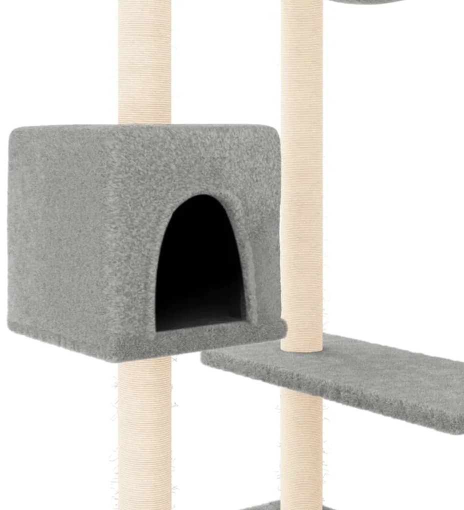 Árvore p/ gatos c/ postes arranhadores 82 cm cinzento-claro