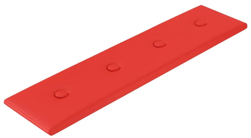 Painel parede 12pcs 60x15 cm couro artificial 1,08 m² vermelho