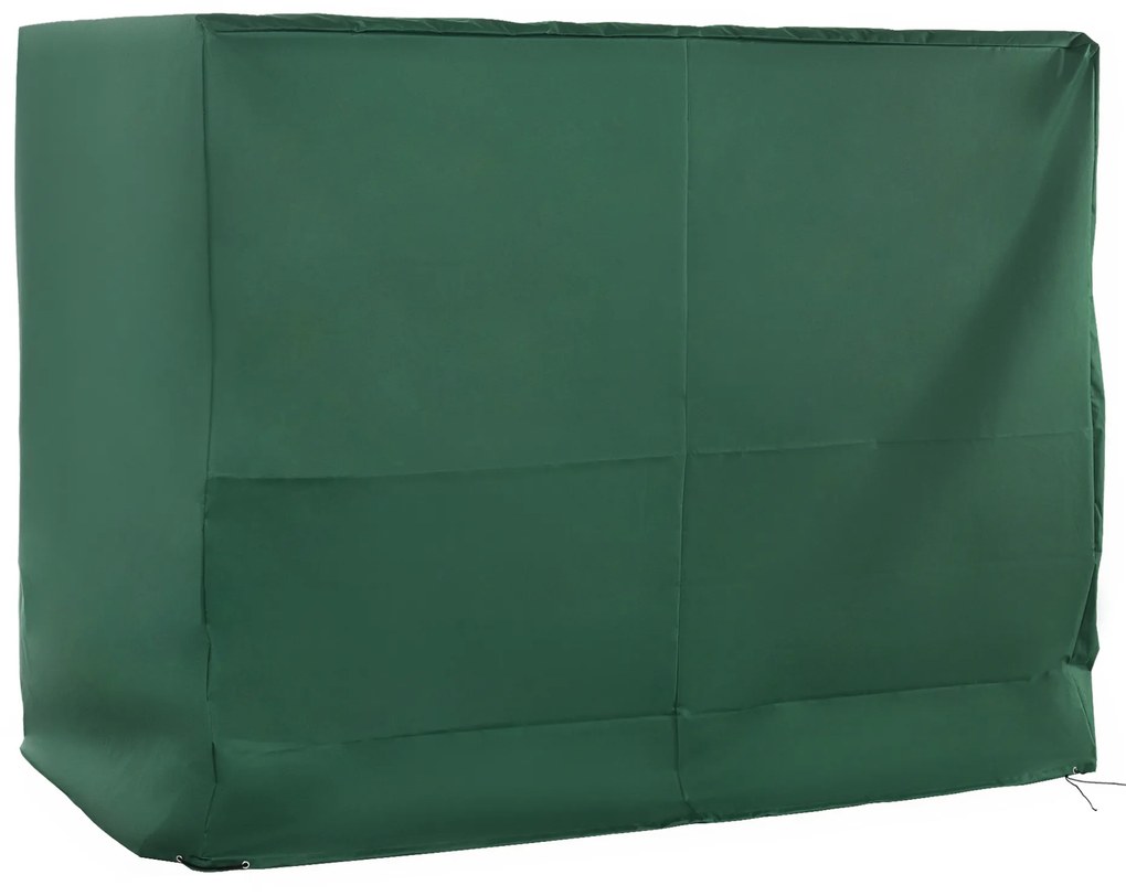 Outsunny Capa Proteção Baloiço Jardim Impermeável Anti UV Cordas Ajustáveis Resistente Intempéries 240x133x185 cm Verde | Aosom Portugal