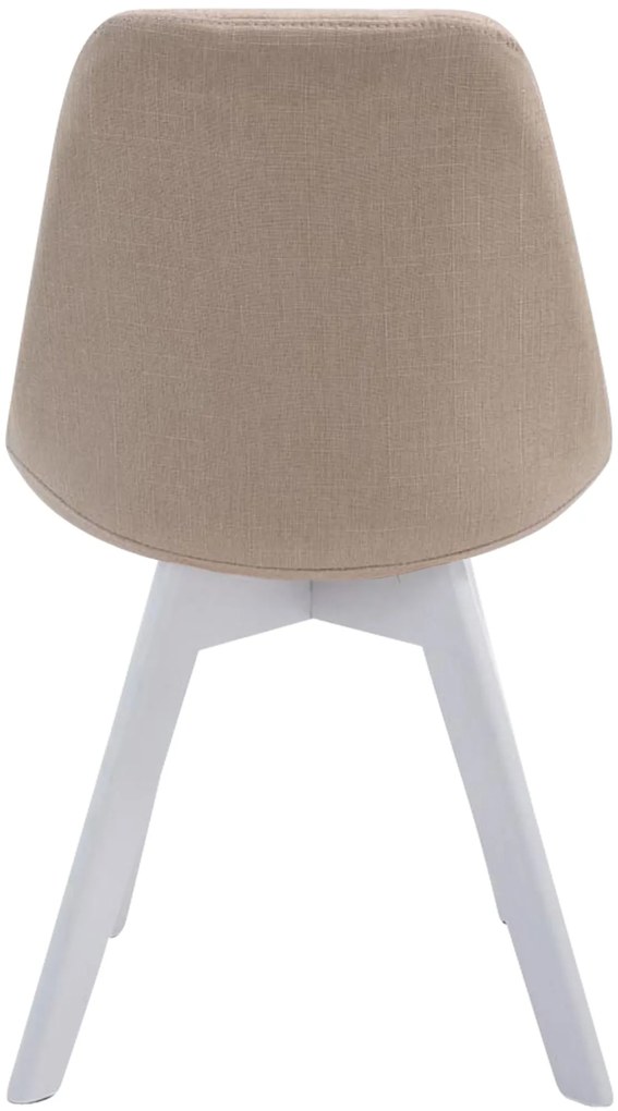 Cadeira de cozinha e sala de jantar Borneo em tecido com estrutura branca 48 x 84 x 55 cm Creme