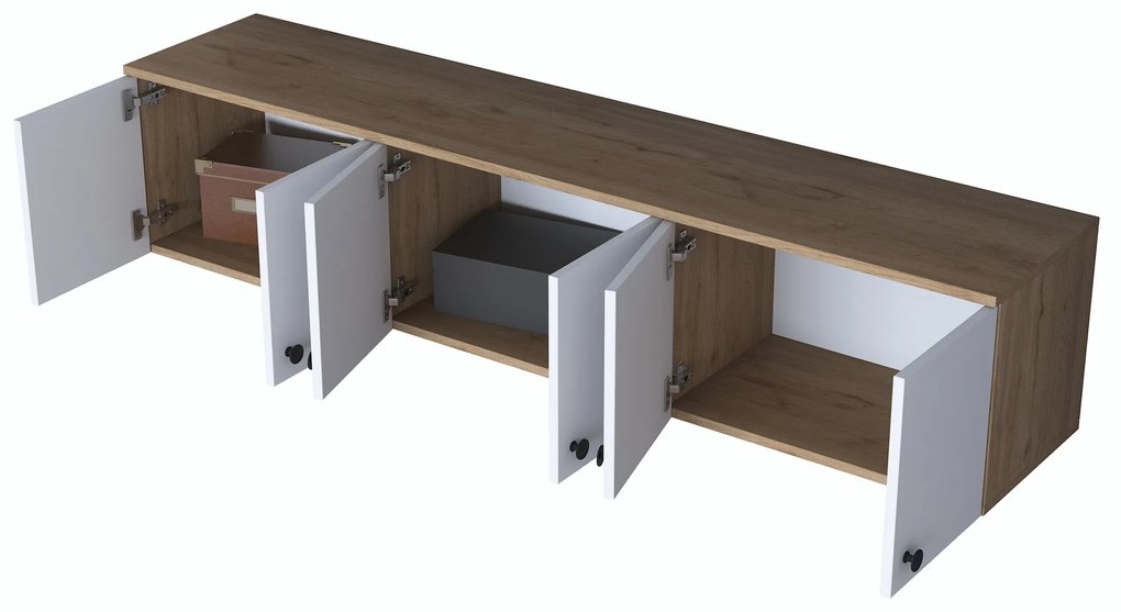 Armário Multiusos EA103 – Nogueira/Branco – 179,6x43,6x37,5 cm