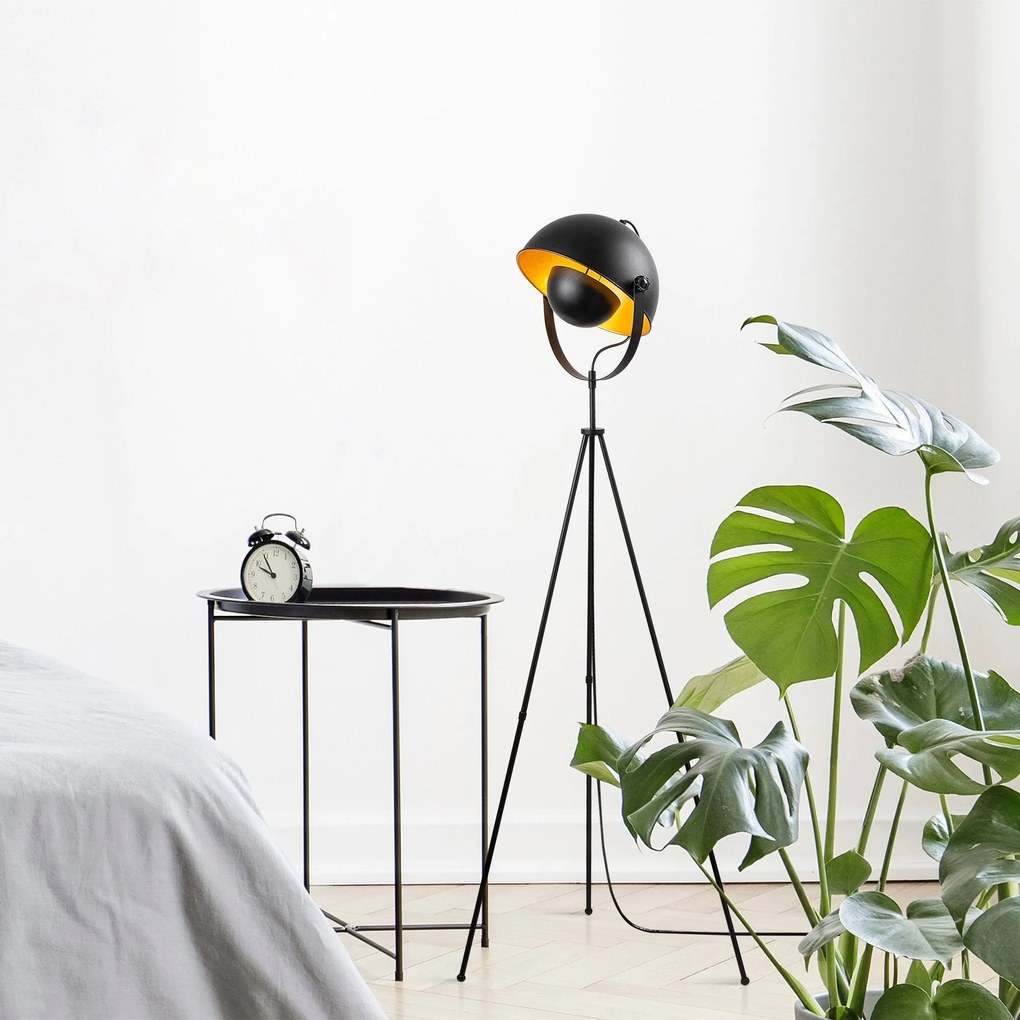 Candeeiro de Pé Mixed – Preto e Dourado – 62 x 45 x 160 cm