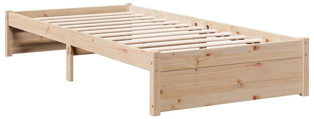 Cama com estante sem colchão 75x190 cm pinho maciço