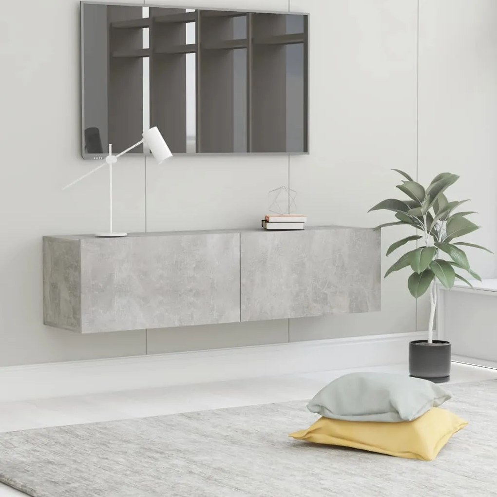 vidaXL Móvel de TV 120x30x30 cm contraplacado cinzento cimento