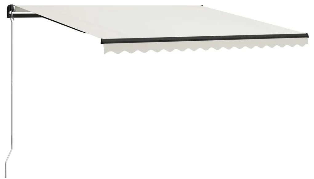 Toldo retrátil manual com LED 400x300 cm cor creme