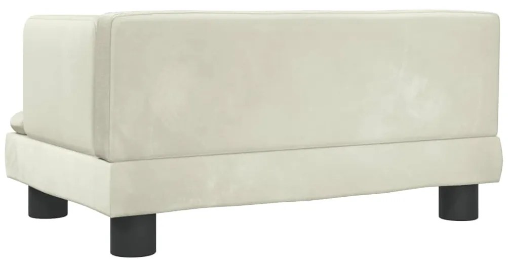 Sofá infantil 60x40x30 cm veludo cor creme
