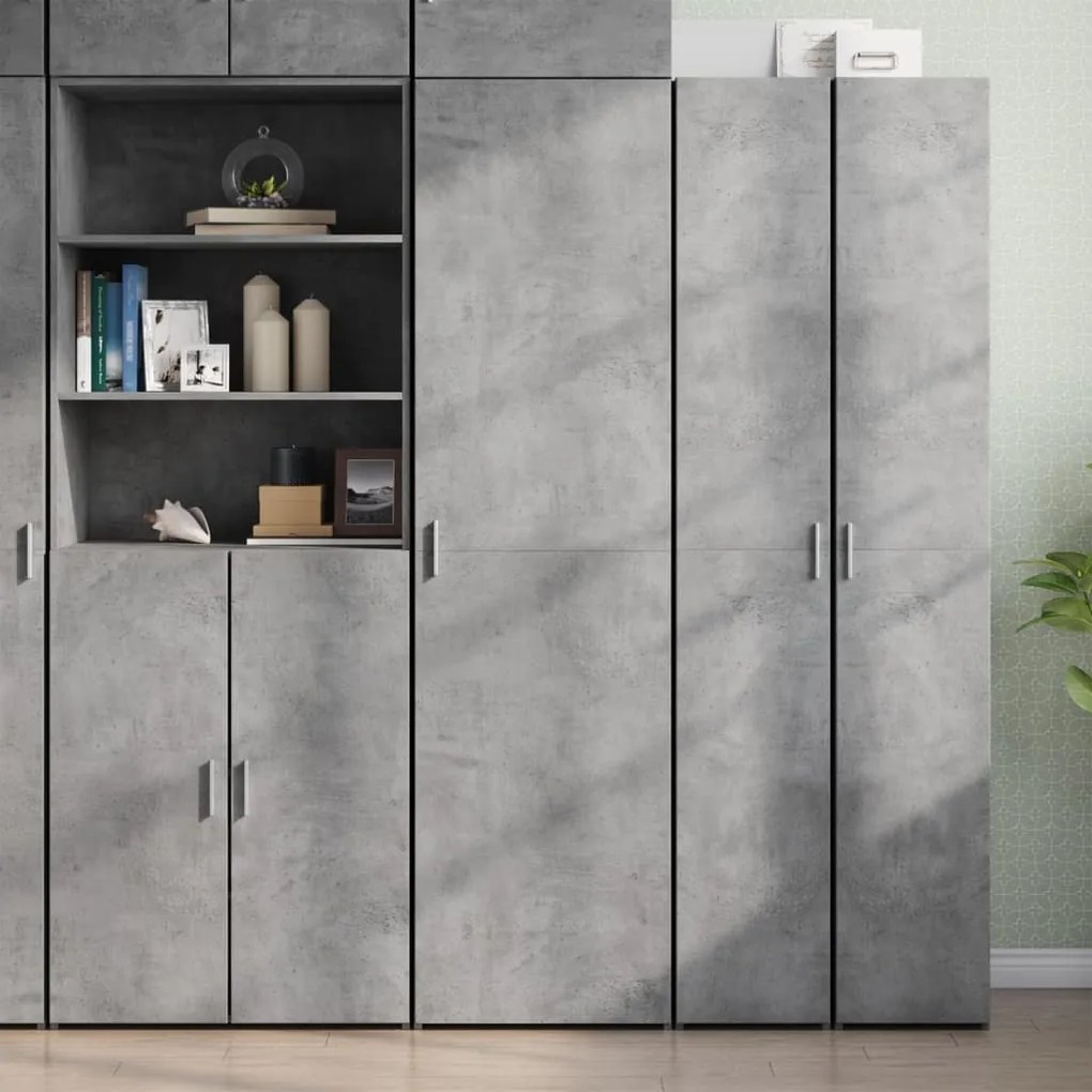 vidaXL Armário alto 50x42,5x185 cm derivados de madeira cinza cimento
