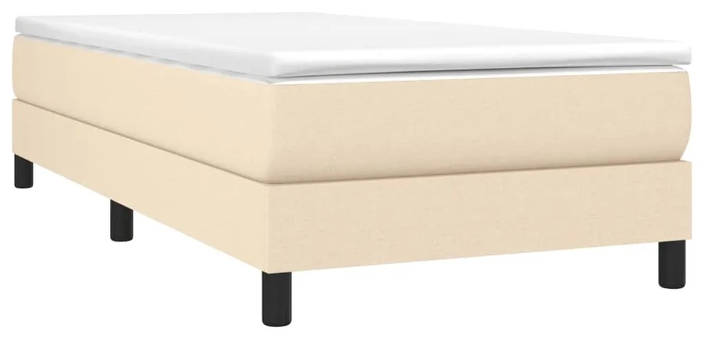 Estrutura de cama 90x190 cm tecido cor creme