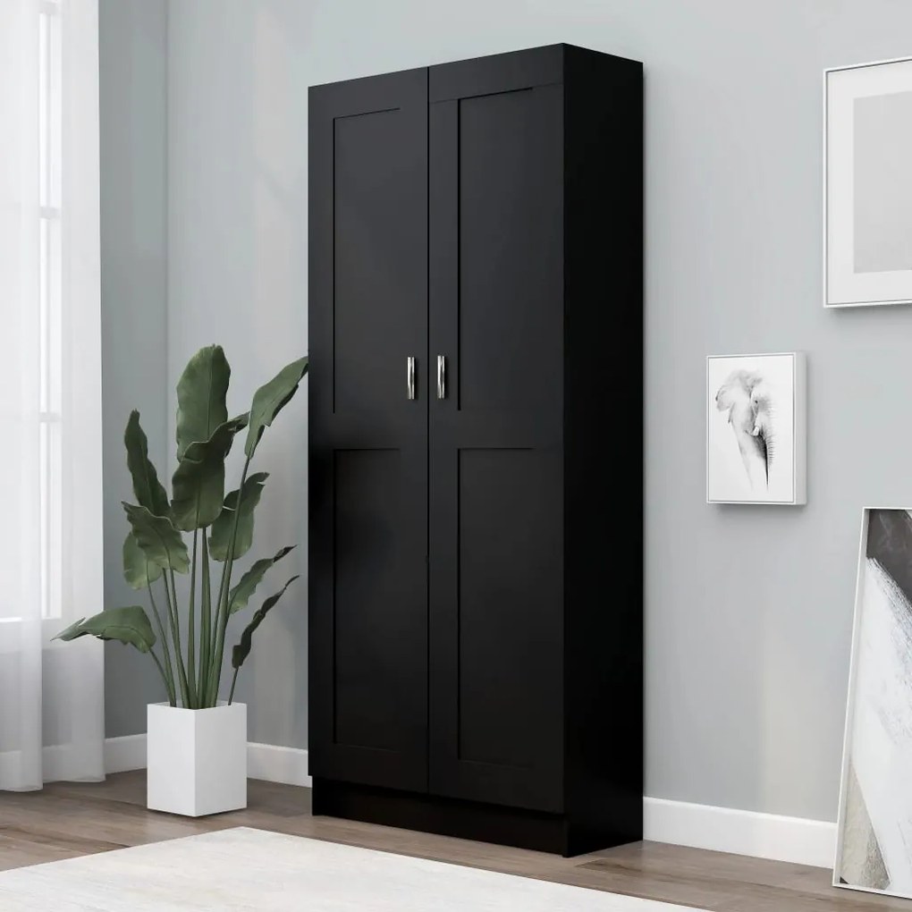 vidaXL Estante 82,5x30,5x185,5 cm derivados de madeira preto