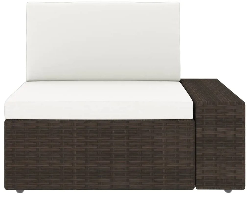 8 pcs conjunto lounge para jardim vime PE castanho