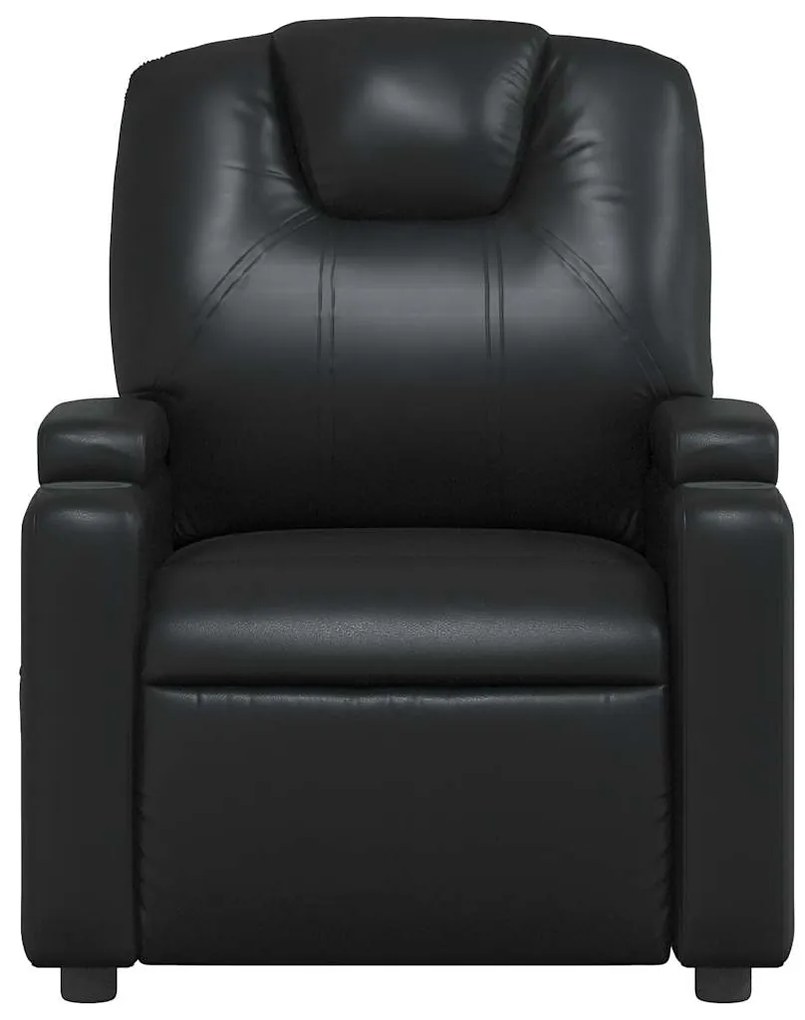 Poltrona de massagens reclinável couro artificial preto