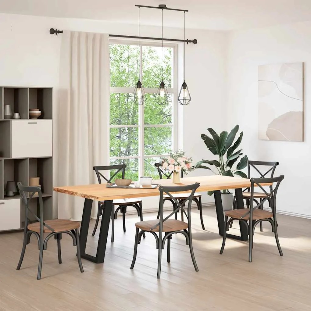 Pés de mesa de jantar em forma de U, 2 peças, preto, 50x(72-73) cm, aç